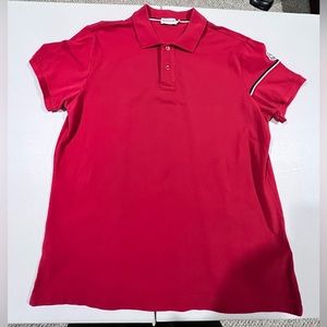 Moncler Red Short Sleeve Polo Shirt XL